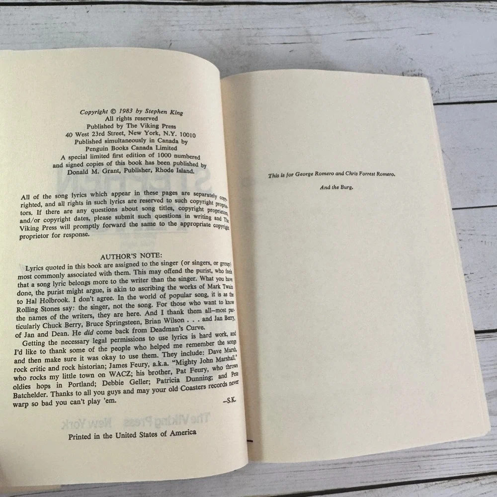 Christine Stephen King 1983 Book Club Edition Horror Novel Viking
